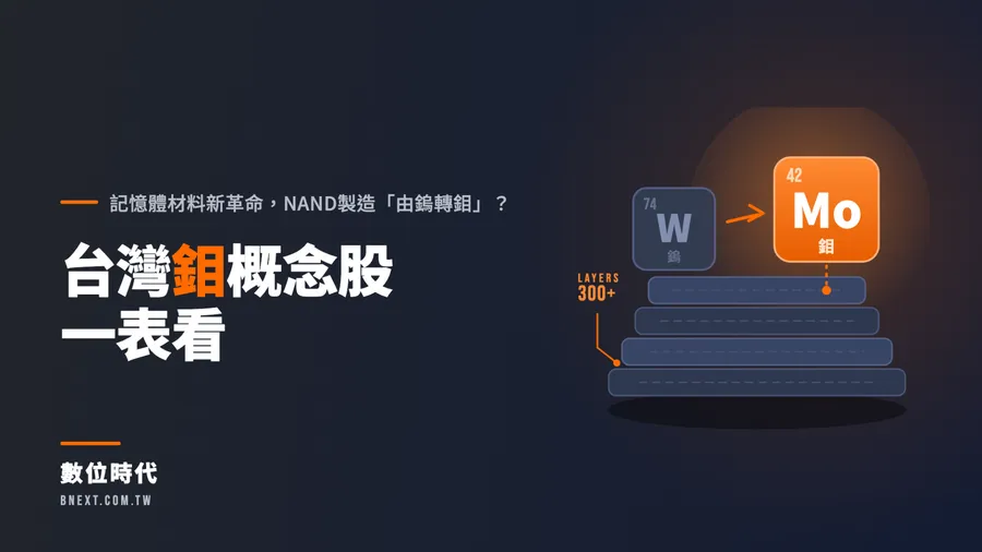 鎢要退位了？300層NAND掀「鉬革命」，三星、SK海力士搶進，台灣鉬概念股有哪些？
