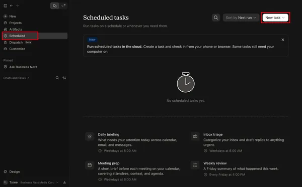 Scheduled tasks