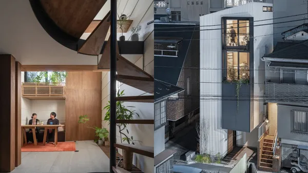 東京 10 坪垂直小宅「神樂坂之家」！建築師夫妻以挑空設計、引入光與風，打造現代垂直町屋