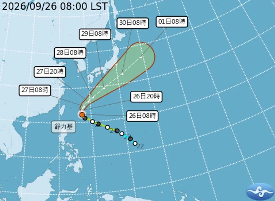 舒力基颱風會影響台灣嗎？一週天氣、颱風路徑與暴風侵襲機率一次看