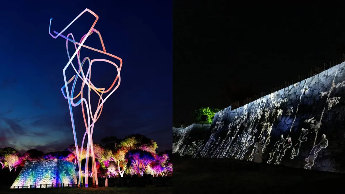 teamLab 福岡城跡光之祭 10 月回歸！630 米古石牆成巨大畫布，2 件與風雨、地衣共創新作亮相