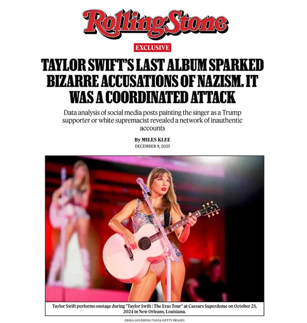 《滾石》雜誌針對泰勒絲（Taylor Swift）所做的專題報導