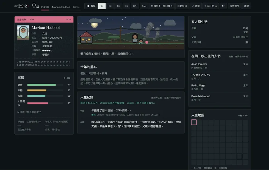 80億分之1遊戲主畫面