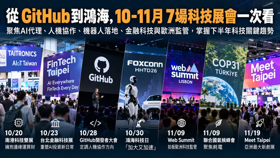 2026下半年科技展會一次看！GitHub、鴻海、Meet Taipei等7場，時間、亮點總整理