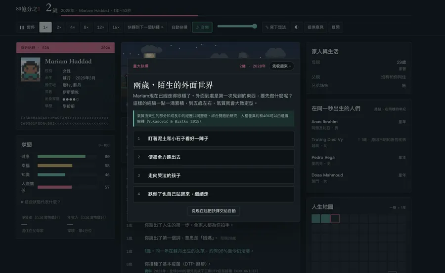 80億分之1重大抉擇畫面